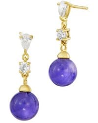 Savvy Cie - Cz Drop Earrings - Lyst