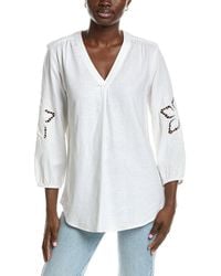 Jones New York - Linen-Blend Pleated Shirt - Lyst
