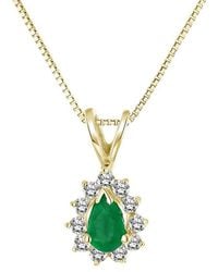 LEVARON - 14K 0.35 Ct. Tw. Diamond & Emerald Necklace - Lyst