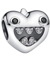 PANDORA - Moments Cz Mum's Little Monsters Heart Charm - Lyst