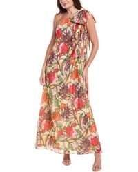 Badgley Mischka - Pleated One-Shoulder Gown - Lyst