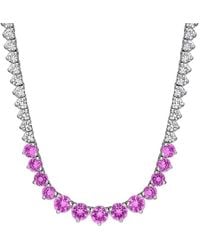 Rina Limor - 22.30 Ct. Tw. Lab-Grown And Sapphire Graduated Tennis Necklace - Lyst