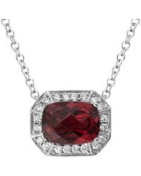 Diamond Select Cuts - 14k 2.01 Ct. Tw. Diamond & Garnet Necklace - Lyst