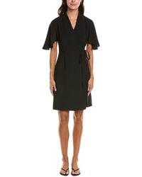 Ming Wang - Butterfly Sleeve Crepe De Chine Wrap Dress - Lyst