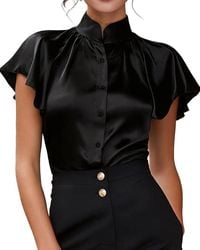 Tedora - Short Sleeve Blouse - Lyst