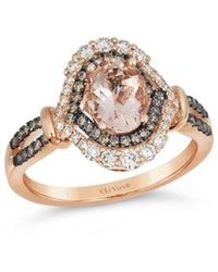 Le Vian - Semi Precious 14K Rose 1.35 Ct. Tw. Diamond & Morganite Cocktail Ring - Lyst