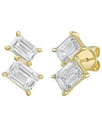 Diana M. Jewels - Diana M. 14K 15.00 Ct. Tw. Lab-Grown Diamond Two-Stone Earrings - Lyst