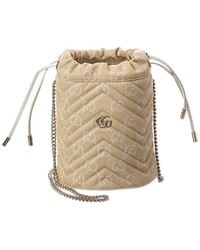 Gucci - Gg Marmont Small Gg Canvas Bucket Bag - Lyst
