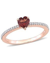 Rina Limor - 10k Rose Gold 0.61 Ct. Tw. Diamond & Garnet Ring - Lyst
