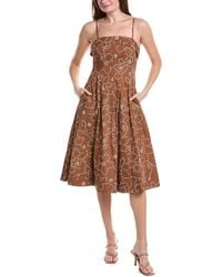 Sam Edelman - Puff Embroidery Midi Dress - Lyst