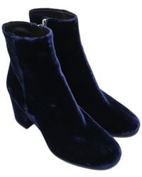 Gianvito Rossi - Velvet Round-Toe Bootie (Authentic Pre-Loved) - Lyst