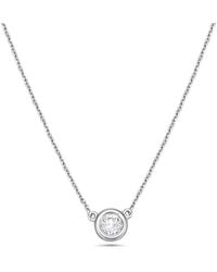 Forever Creations Signature - Forever Creations 14K 0.40 Ct. Tw. Diamond Solitaire Necklace - Lyst