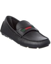 Gucci - Gg Logo Leather Loafer - Lyst