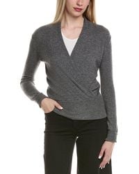 Sofiacashmere - Modern Faux Wrap Wool & Cashmere-Blend Sweater - Lyst