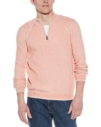 RAFFI - English Rib 1/4-Zip Mock Neck Sweater - Lyst