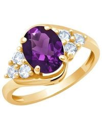 MaxColor - 10K 1.40 Ct. Tw. Amethyst Halo Ring - Lyst