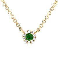 Sabrina Designs - 14K 0.16 Ct. Tw. Diamond & Emerald Disc Necklace - Lyst