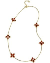 Savvy Cie - 18k Over Silver Agate Station Necklace - Lyst