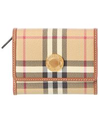 Burberry - Check E-Canvas & Leather French Wallet - Lyst