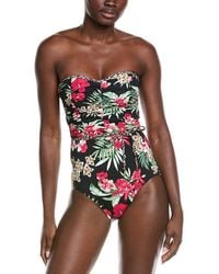 Tommy Bahama - Lily Cat Shirred Bandeau One-Piece - Lyst