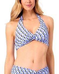 Anne Cole - Tie Back Twist Front Halter Top - Lyst