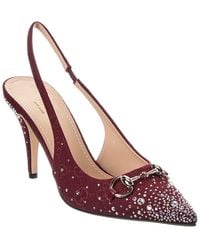 Gucci - Horsebit Gg Canvas Slingback Pump - Lyst