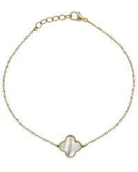 Italian Gold - 14K Pearl Clover Bracelet - Lyst