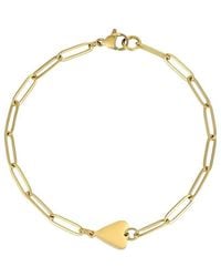 Adornia - 18K Plated Stainless Steel Tarnish-Resistant Sideways Heart Paperclip Chain Bracelet - Lyst