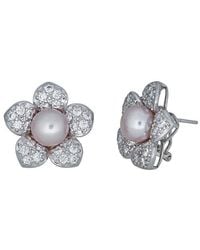 Belpearl - 9Mm Pearl Cz Post & Clip Earrings - Lyst