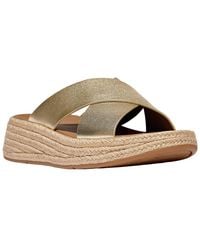 Fitflop - F-Mode Espadrille Leather Flatform Cross Slide - Lyst