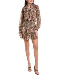 Fate - Lurex Chiffon Smocked Mini Dress - Lyst