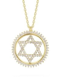 Glaze Jewelry - 14k Over Silver Cz Star Of David Necklace - Lyst