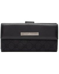 Gucci - Gg Canvas & Leather Flap Continental Wallet (Authentic Pre-Owned) - Lyst