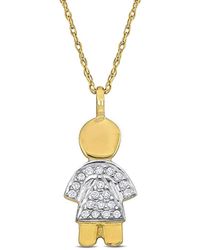 Rina Limor - 14k 0.10 Ct. Tw. Diamond Girl Pendant Necklace - Lyst