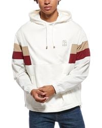 Brunello Cucinelli - Mixed Media Hoodie - Lyst