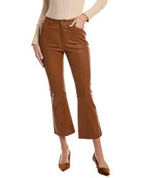 FRAME - Frame Le Crop Leather Tobacco Mini Boot Jean - Lyst