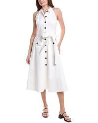 Carolina Herrera - Halter Neck Button Front Midi Dress - Lyst