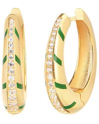Gabi Rielle - Shining Moment 14k Over Silver Cz Allure Huggie Earrings - Lyst