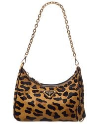 Prada - Re-Edition Printed Haircalf Mini Hobo Bag - Lyst