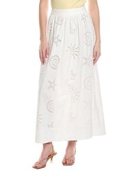 Seraphin - Embroidered Maxi Skirt - Lyst