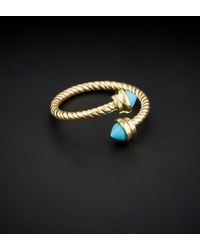 Italian Gold - 14k Turquoise Rope Bypass Ring - Lyst
