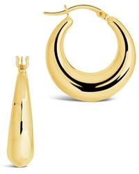 Sterling Forever - 14k Plated Graduated Tube Hoops - Lyst