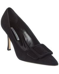 Manolo Blahnik - Maysale 90 Suede Pump - Lyst