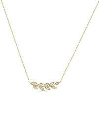 Sabrina Designs Lab Grown Diamonds - Sabrina Designs 14K 0.17 Ct. Tw. Diamond Leaf Necklace - Lyst