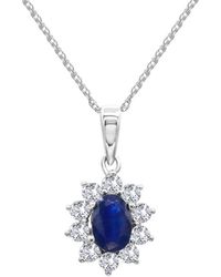 Gemstones - 14K 0.54 Ct. Tw. Sapphire Pendant Necklace Pendant - Lyst