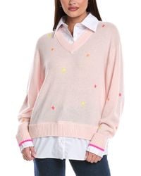 Brodie Cashmere - Star Shirting V-Neck Cashmere Sweater - Lyst