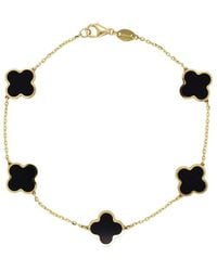 Italian Gold - 14k Onyx Chain Bracelet - Lyst
