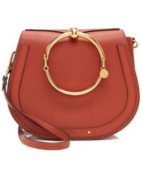 Chloé - Calfskin Leather & Suede Nile Medium Bracelet Bag (Authentic Pre- Owned) - Lyst