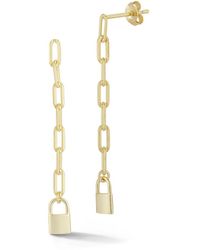 Glaze Jewelry - 14k Over Silver Padlock Drop Earrings - Lyst