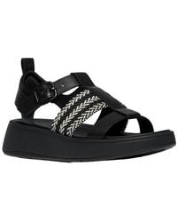 Fitflop - F-Mode V Weave/Leather Fisherman Sandal - Lyst